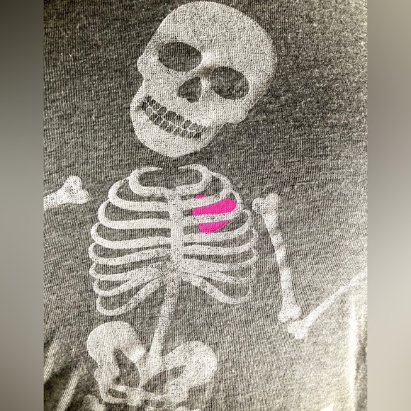 Oh Snap Skeleton Halloween Graphic Baseball Tee 3/4 Sleeve Size XS - Picture 4 of 5